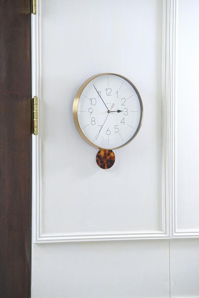 Interform Wall Clock Pendulum Clock Melois Gold Tortoiseshell W29 X H36 X CL-4093 D6.5cm