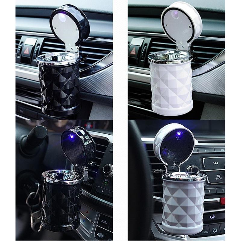 Portable Ashtray for Car Mini Trash Can Detachable Smokeless Ash Tray with LED