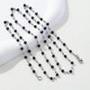 2024 New Fashion Black Glass Long Y-shaped Necklace for Women Fashion Zinc Alloy Color Round Bead Chain Necklaces Zircon Gift