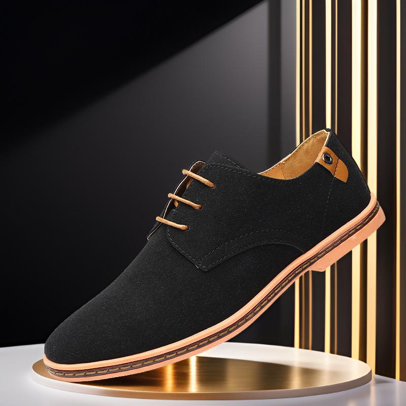 

Autumn men s casual shoes British single shoes cashmere matte leather beef tendon sole large size leather shoes business men s shoes trend 38