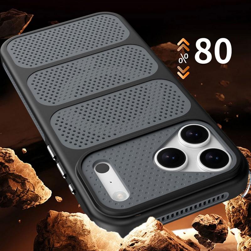 Magnetic Heat Dissipation Case For iPhone 17 Pro Max 16 15 14 13 Pro Max Luxury Cooling Hole Design Hybrid ShockProof Hard Case Cover