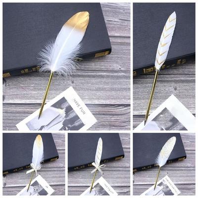 Christmas Gift Novelty Stationery Smooth Feather Pen Signature Writing Tool Ballpoint Pens