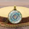 Mandala Yoga Time Gem Necklace, Fashion Glass Pendant Necklace Jewelry