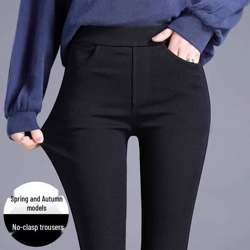 Women s High-Waisted Black Velvet Slimming Leggings - Autumn/Winter 2025 Style S (80-90 jin)