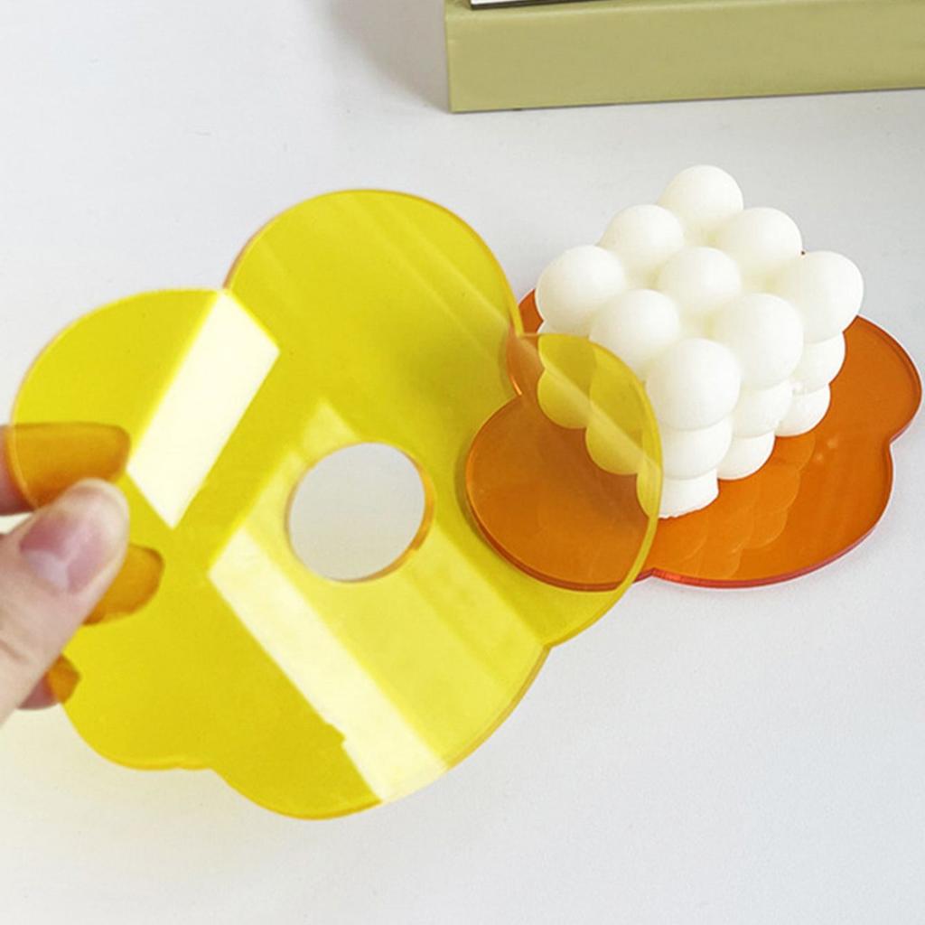 1pc-Transparent Cup Mat Acrylic Flower Shaped Tableware Decor Coaster Table Heat R Esistant Mat Practical Placemat