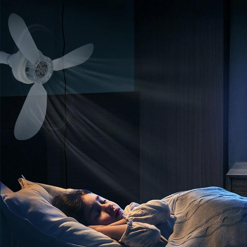 Compact Screw In Ceiling Fan E27 Mount with Adjustable Angle Quiet Operation for Bedroom Kitchen Office Daily