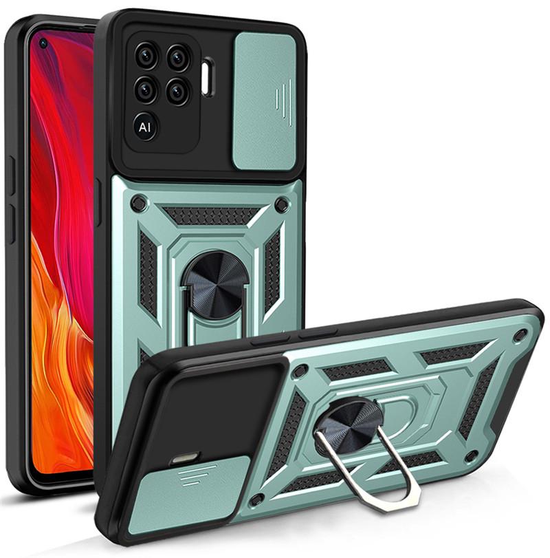 Nárazuvzdorné pouzdro Armor pro OPPO A94 4G A93 F17 F19 Pro Magnetický držák do auta Kryt s kroužkem pro Reno 4 5 Lite Fotoaparát Ochranný plášť
