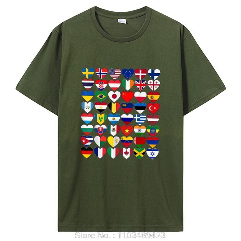 Flags of The Countries of The WorldInternational Gift TShirt Funny Flag Print Graphic Tshirt Tops Geography Lover Clothes