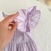 Summer Lace Flutter Sleeve Bowknot Dress for Baby and Toddler Girls