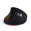 Mouse Vertical Sem Fio, Bluetooth2.4GHz com Fio, 3 Modos, Tamanho Grande, Silencioso, Recarregável, 8 Botões, Design Ergonômico, Iluminação RGB, Design Oco,