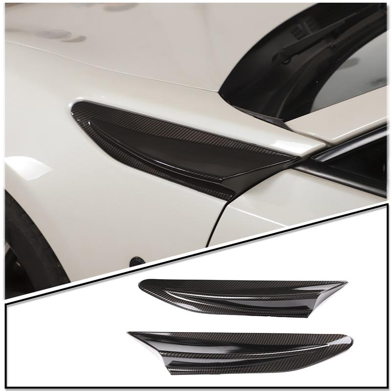 Voor Subaru BRZ Toyota 86 GT86 12-20 Auto Zijdelingse Luchtuitlaat Spatbord Vinnen Ventielkap ABS koolstofvezel textuur Exterieur Accessoires