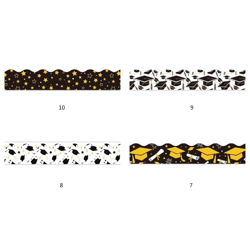 59ft Graduation Border Sticker 75mm Wide Border Trim Sticker for School Party Classroom Chalkboard Whiteboard Decoration