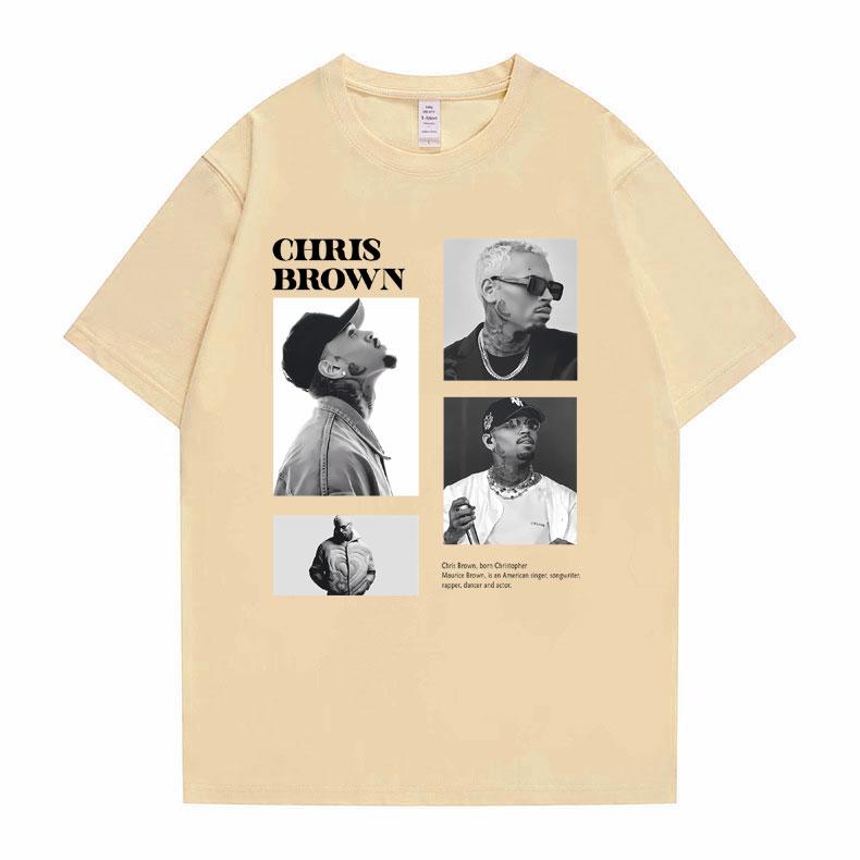 Pop Singer Chris Brown Graphic Print T Shirt Unisex Women Hip Hop Fashion Oversized Tshirt Tops Unisexs Casual 100 Cotton Tshirts