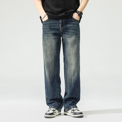 Retro Jeans Herren Frühling Neuer Stil Alt Gerade Locker Amerikanische Freizeit-Hose