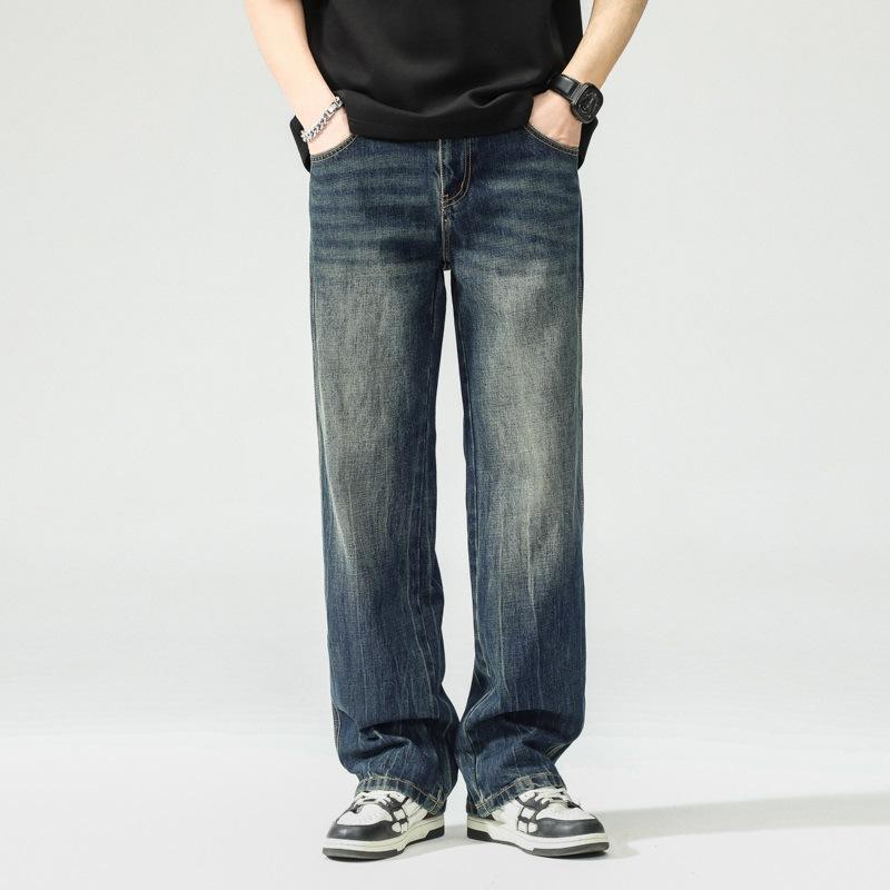 

Ретро Джинсы Мужские Весна Новый Стиль Старые Прямые Свободные Американские Повседневные Брюки 38