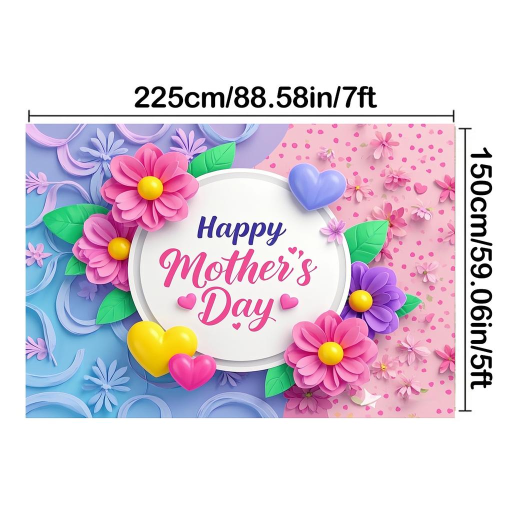 Frohen Muttertag Blumenhintergrund - Rosa & Lila Blumendesign für Fotostudios, Geburtstage, Jubiläen und Ganzjahresnutzung, Muttertagsgeschenk