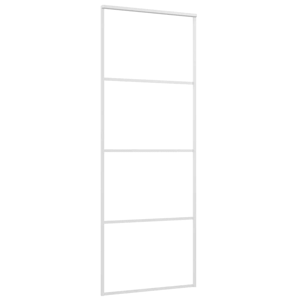 Vidaxl Sliding Door, Frosted ESG Glass and Aluminum, 76X205 Cm, White