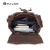 Zaino in Tela Cerata da Uomo - Zaino Impermeabile da Viaggio all'Aperto con Pelle Crazy Horse, Borsa Resistente Vintage a Doppia Tracolla 5358#