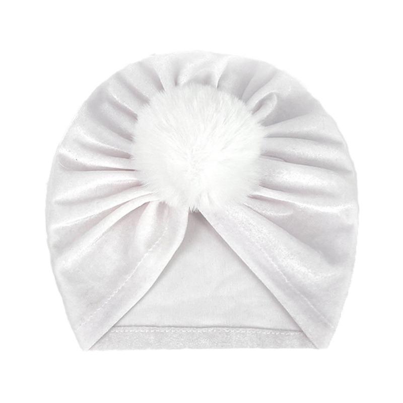 Winter Golden Velvet Hairball Cap Autumn Popular Infant Warm Hat Babyhat Dome Baby