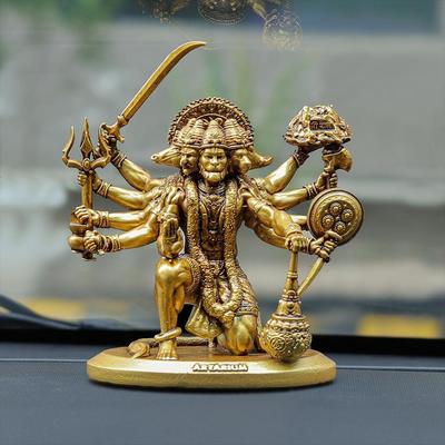 Pětihlavá soška Hanumana pro palubní desku auta a domácí dekoraci, Bajrangbali Murti Pavan Putra Sankat Mochan Hanuman Socha Showpiece