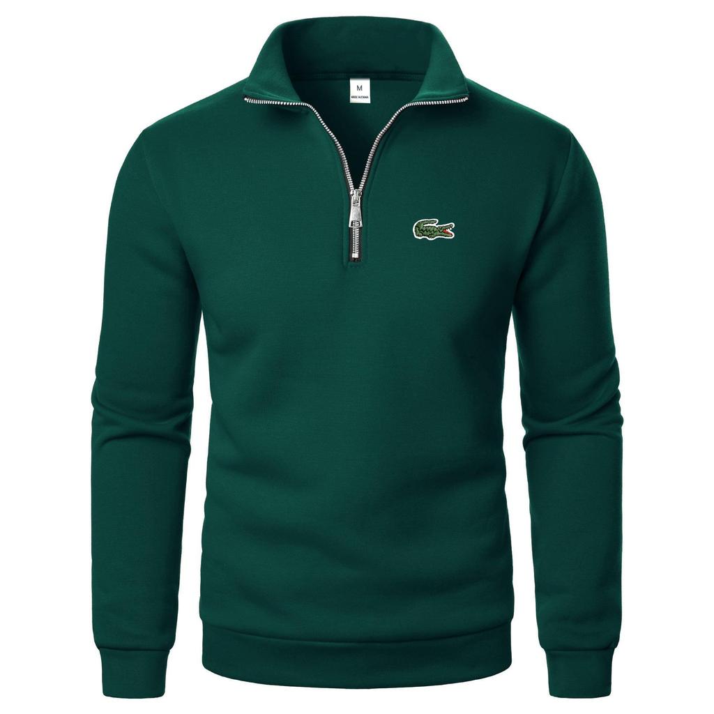 Jaqueta com Capuz Bordada Masculina Meio Zíper Primavera/Outono 2026 - Estilo de Moda Unissex