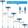 2-in-1 High Waist Window Cleaning with 10 Joint Extension Pole Stainless Steel Scraper and Squeegee Reusable Microfiber Cloth