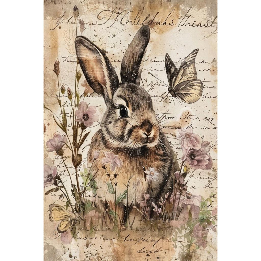 Easter Metal Wall Art Decor Vintage Cartoon Bunny Rabbit Rustic Tin Sign Home