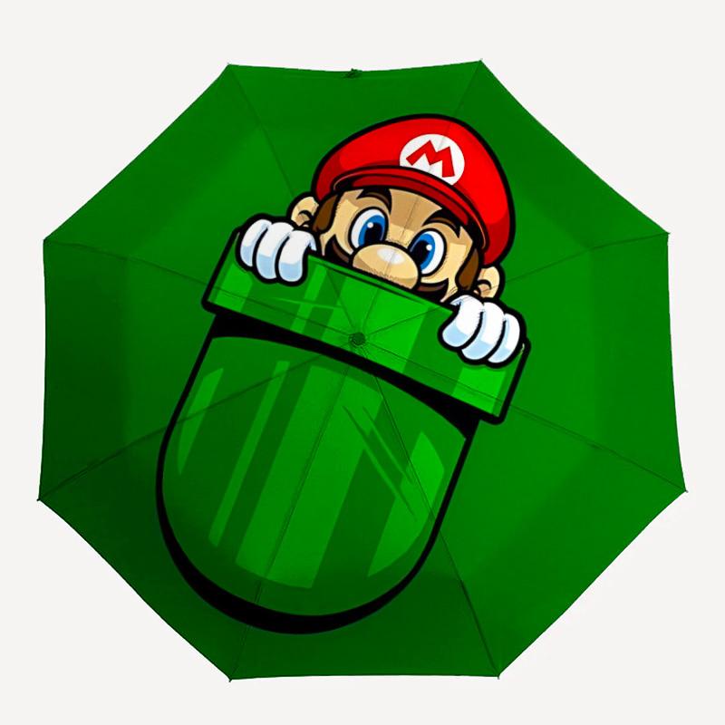 

1pc Pocket Mario Automatic Folding Umbrella - Lightweight, Retractable Design with 8-Rib Durability, Perfect for Outdoor23
