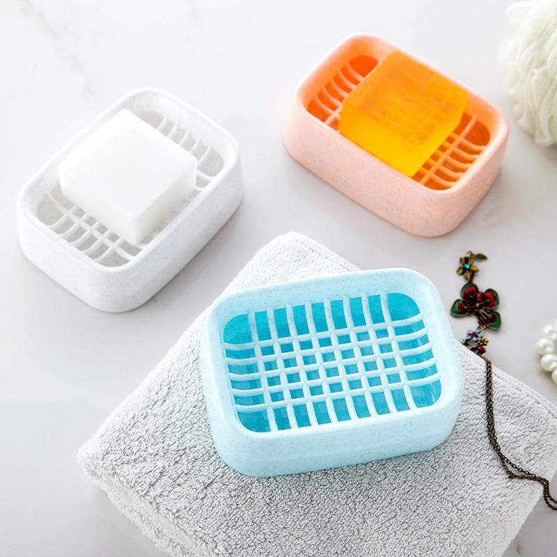 Grid Soap Box Handmade Soap Double-layer Drip-drying Wall-mounted Storage Rack Laundry Soap Soap Box Storage