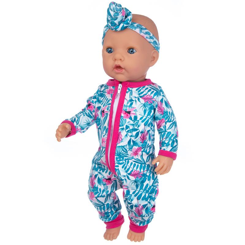 Children's 18-Inch Doll Dress-Up Onesie with Zipper and Accessories