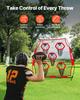 1828.8x1828.8mm Football Trainer Throwing Net, Training Throwing Target Practice Net with 5 Target Pockets, Knotless Net Includes Straps and Portable