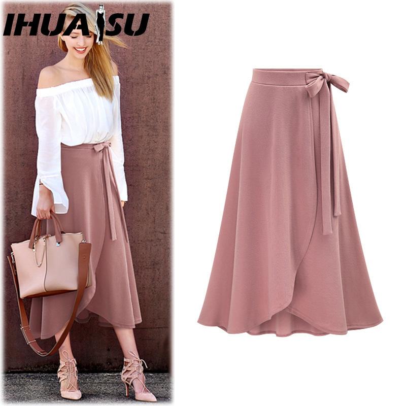 

IHUASU Женская Модная Повседневная Летняя Весенняя Юбка XXXXL розовый