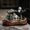 Bamboo Panda Incense Backflow Burner Backflow Incense Holder Waterfall Incense Burner Home Living Room Decorations Office