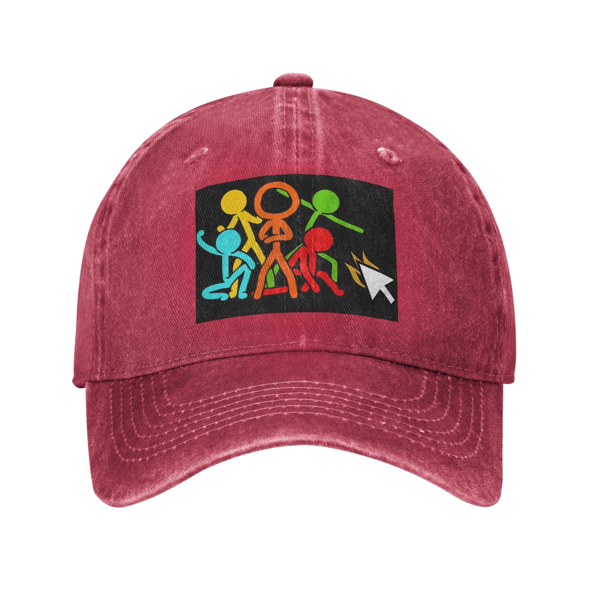 Five Stick Figures Alan Becker Gaming Denim Cap Casual Baseball Caps Adjustable Hat Summer Unisex Baseball Hats One Size