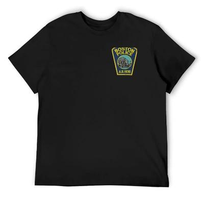 Boston Massachusetts Police Department T-Shirt Shirts Graphic Tee Plain Tshirts Personalised Mens Plain T Shirts