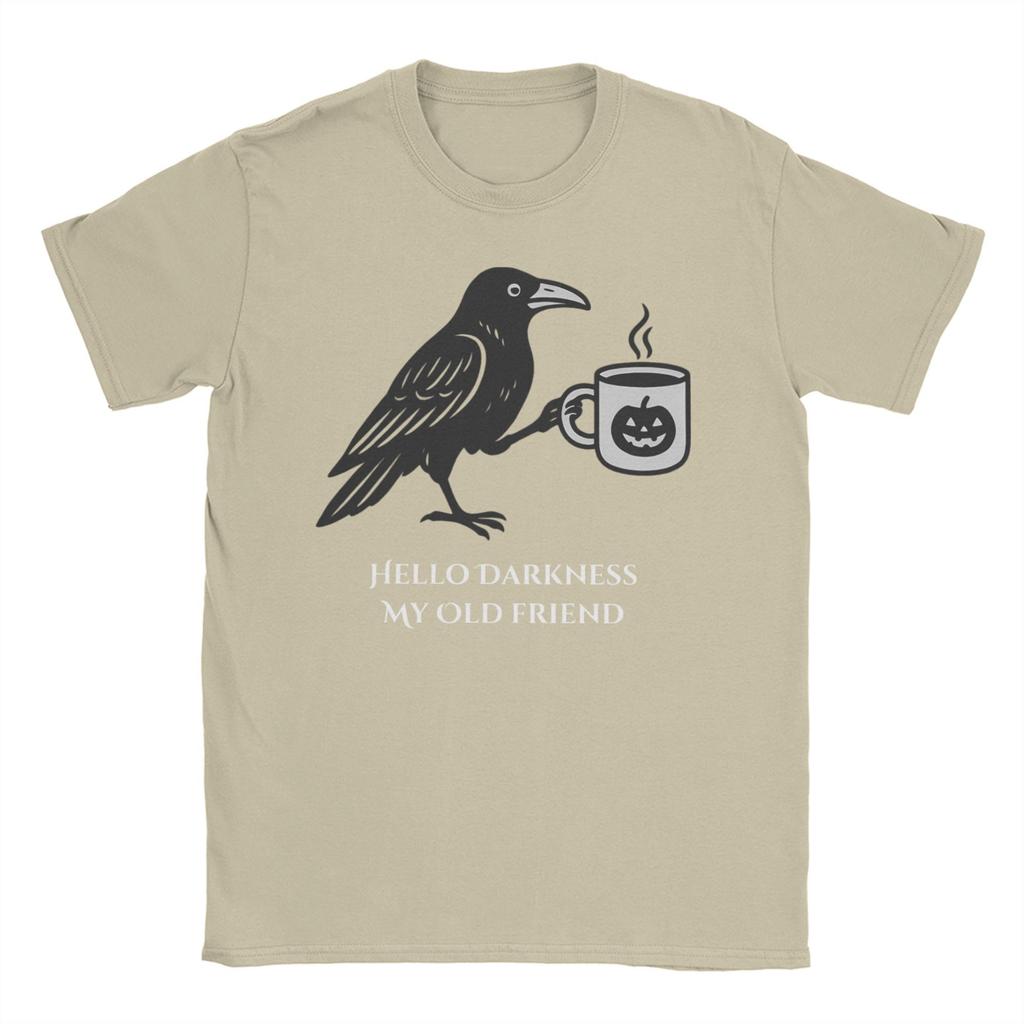 Hello Darkness My Old Friend Huntrix for Men Women T Shirts Crow Kpop Demon Hunters Novelty Tees T-Shirts Pure Cotton Clothes