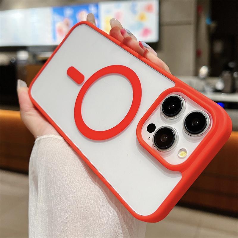 For Magsafe Luxury Matte Transparent Phone Cases For iPhone 16 14 13 12 11 15 Pro Max 16 Plus Magnetic Wireless Charging Cover