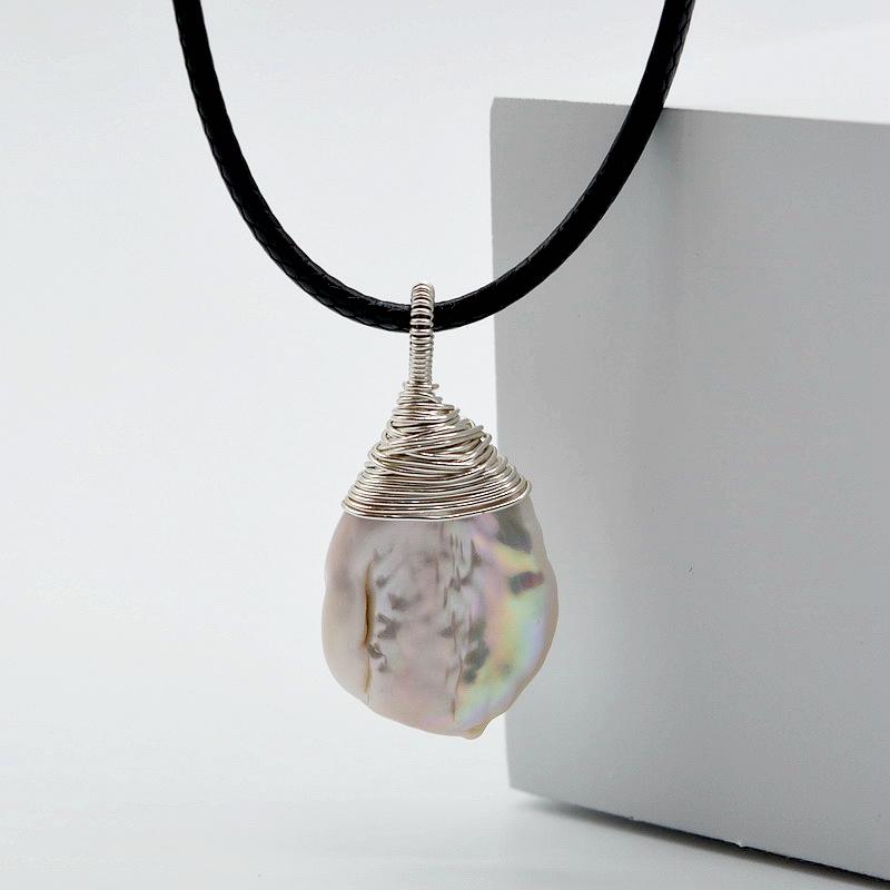 Подвеска в стиле барокко с натуральным белым пресноводным жемчугом — фото 6