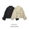 Kaslead New Women Clothes Western Style Versitile Fashion Water Repellent Short Trench Coat 0518240