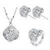 Ki0078 Trendy Zircon Small Set Earrings Pendant Ring Women'S Jewelry