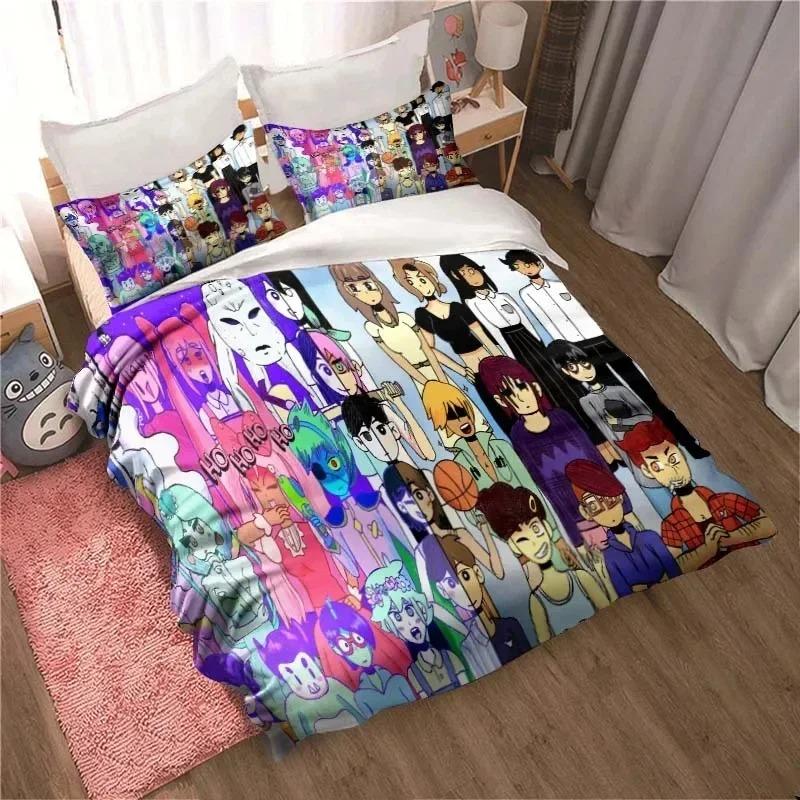3D Printed Anime Omori Bedding Set All Seasons Double Duvet Cover Twin King Size Soft Home Textile