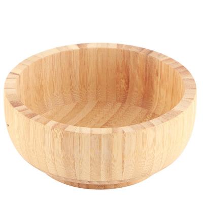 Bamboo Salad Bowl Round Serving Bowl Natural Wood Dishware For Fruit Snacks Appetizers