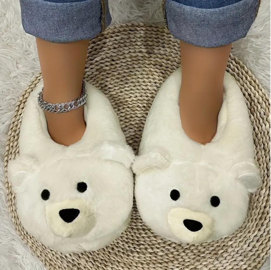 Мультяшные теплые тапочки с плюшевым мишкой, симпатичные домашние тапочки с утолщенной сумкой и плюшевым хлопком светло-коричневого