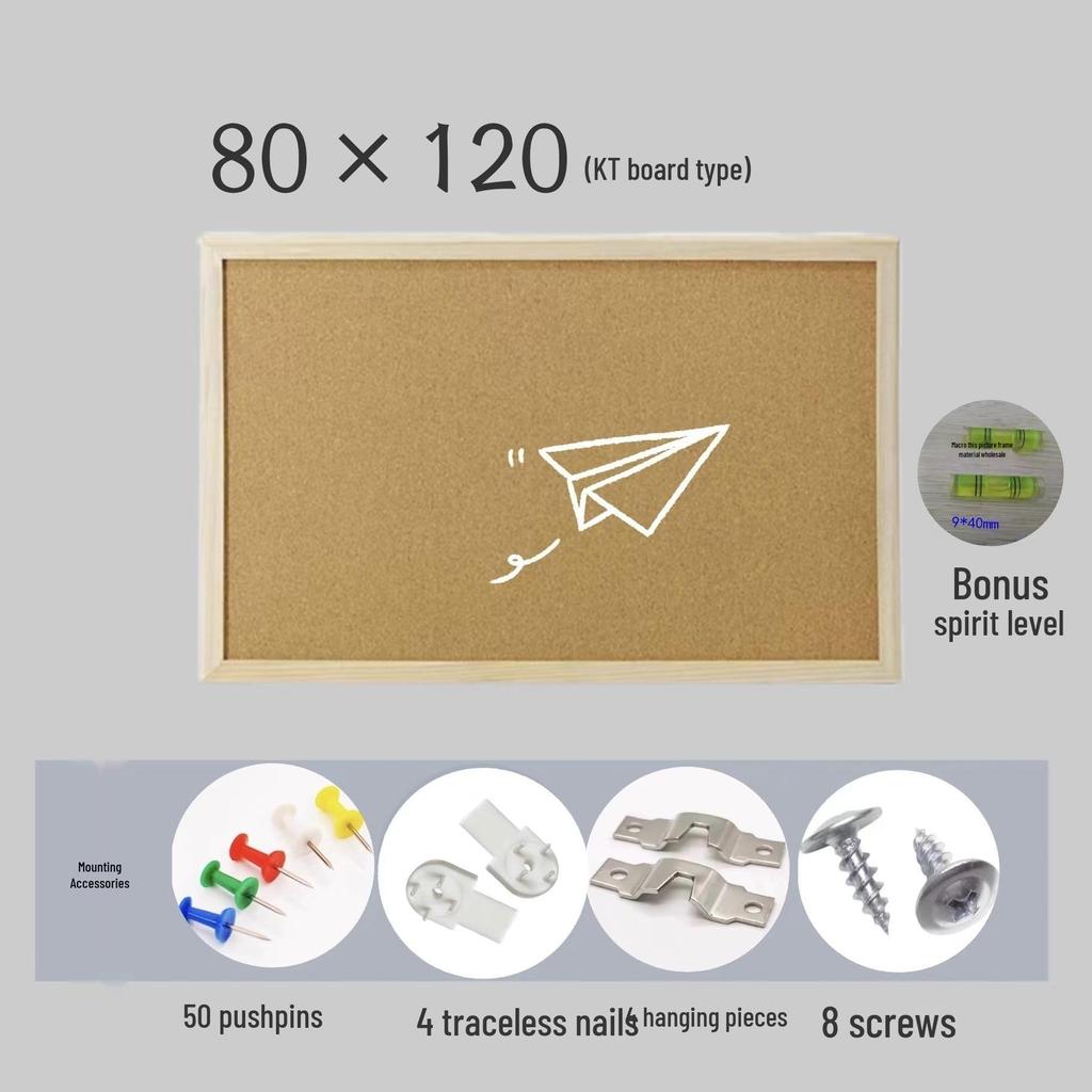 Pine Wood Frame Cork Bulletin Board for Photo Display and Kindergarten Decor