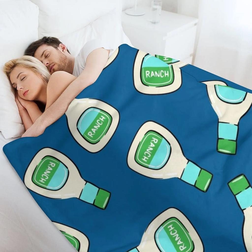 Ranch - salad dressing bottle (blue) Throw Blanket Quilt Giant Sofa Tourist Thin Blankets