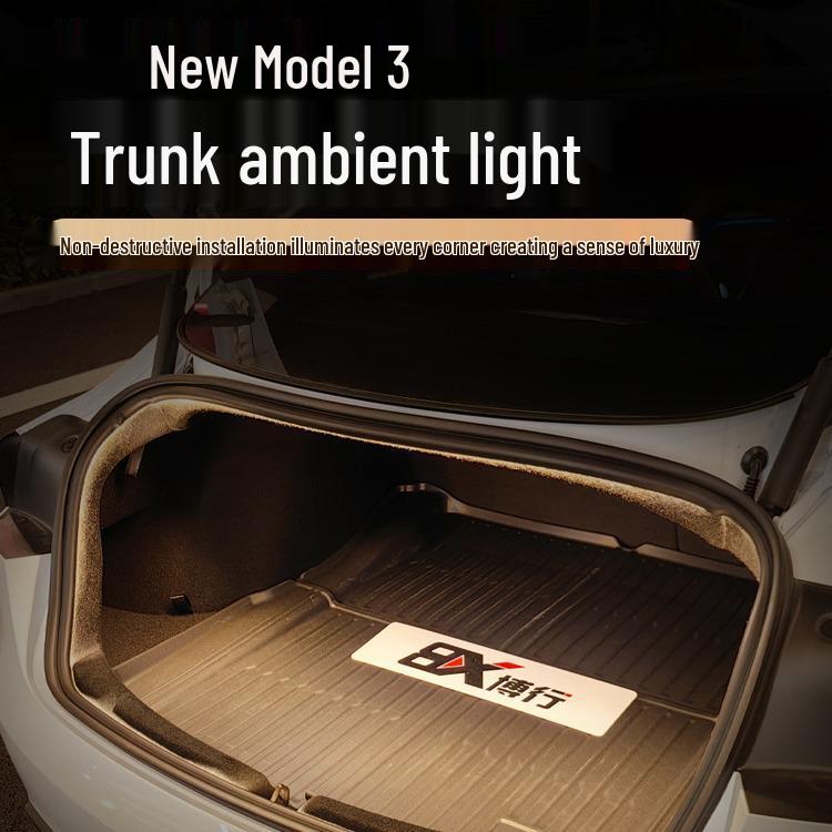 Tesla Model 3 Trunk & Ambient Light Strip - Front Trunk Lighting Modification Accessory