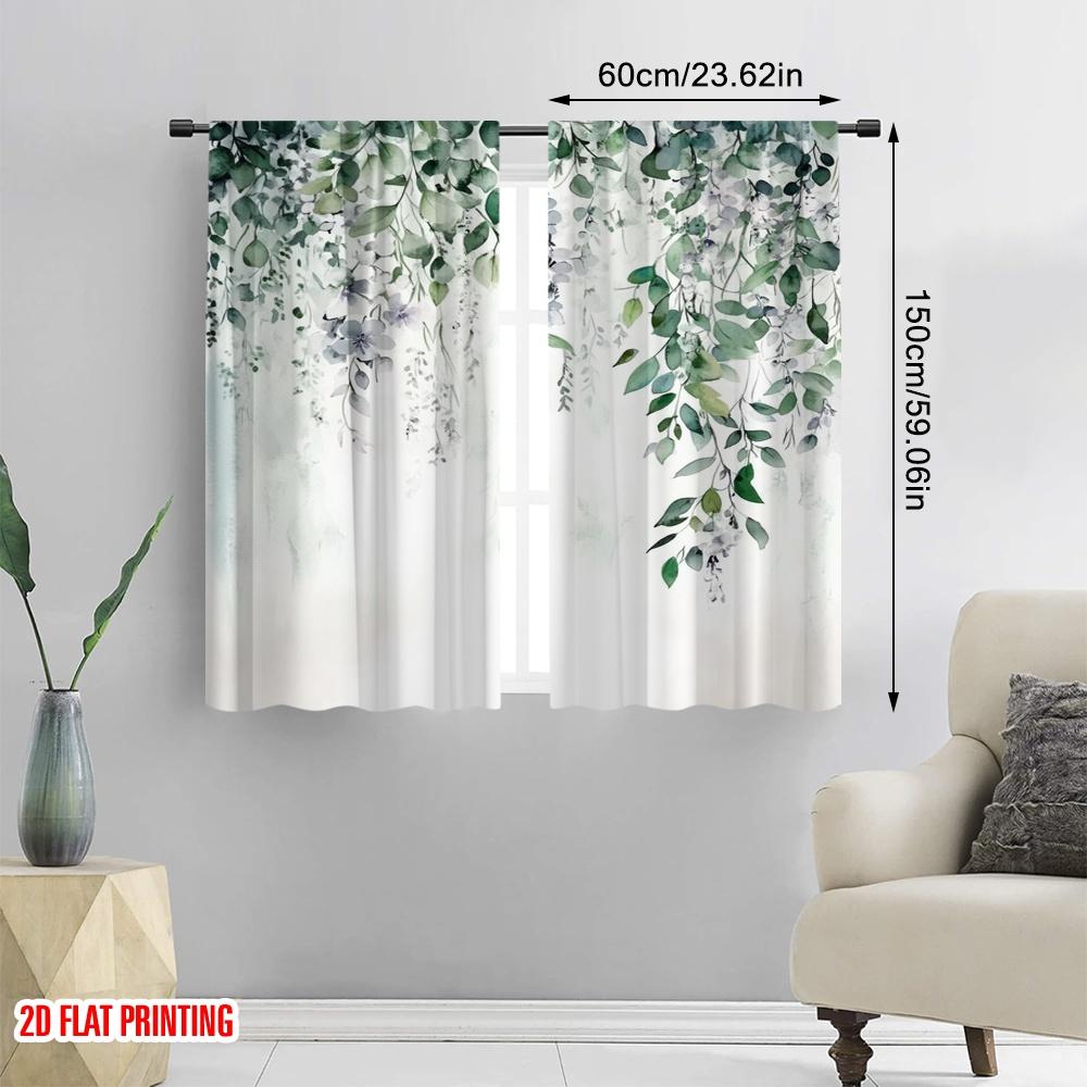 2 Stück, 2D-Flachdruck Vorhang Beliebt Botanische Traumlandschaft Vielseitig Langlebig Polyester (ohne Stange) Art Deco Festlich für Zimmer,