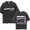 System of A Down Toxicity Album Graphic Washed Tshirt Unisex Women Rock Oversized T Shirts Unisex Vintage Alternative Metal Tshirts