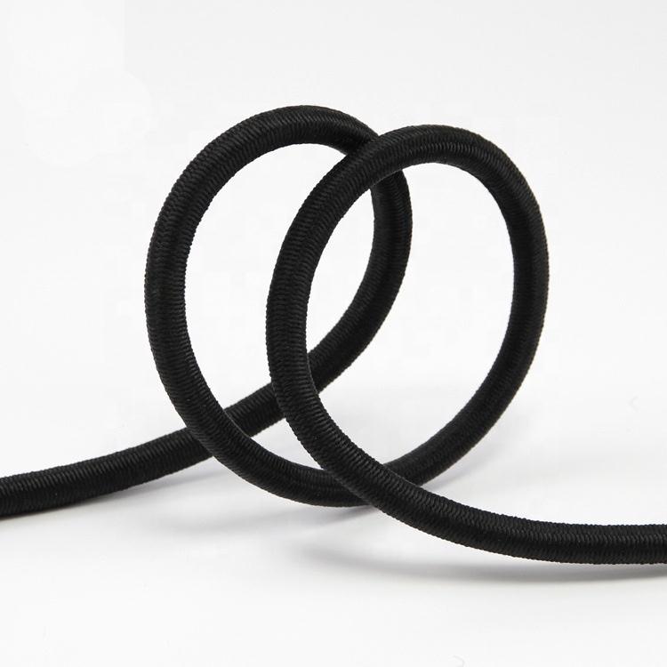 Factory Strong Stretch Elastic Bungee Cord Braided Round Rubber Elastic Rope