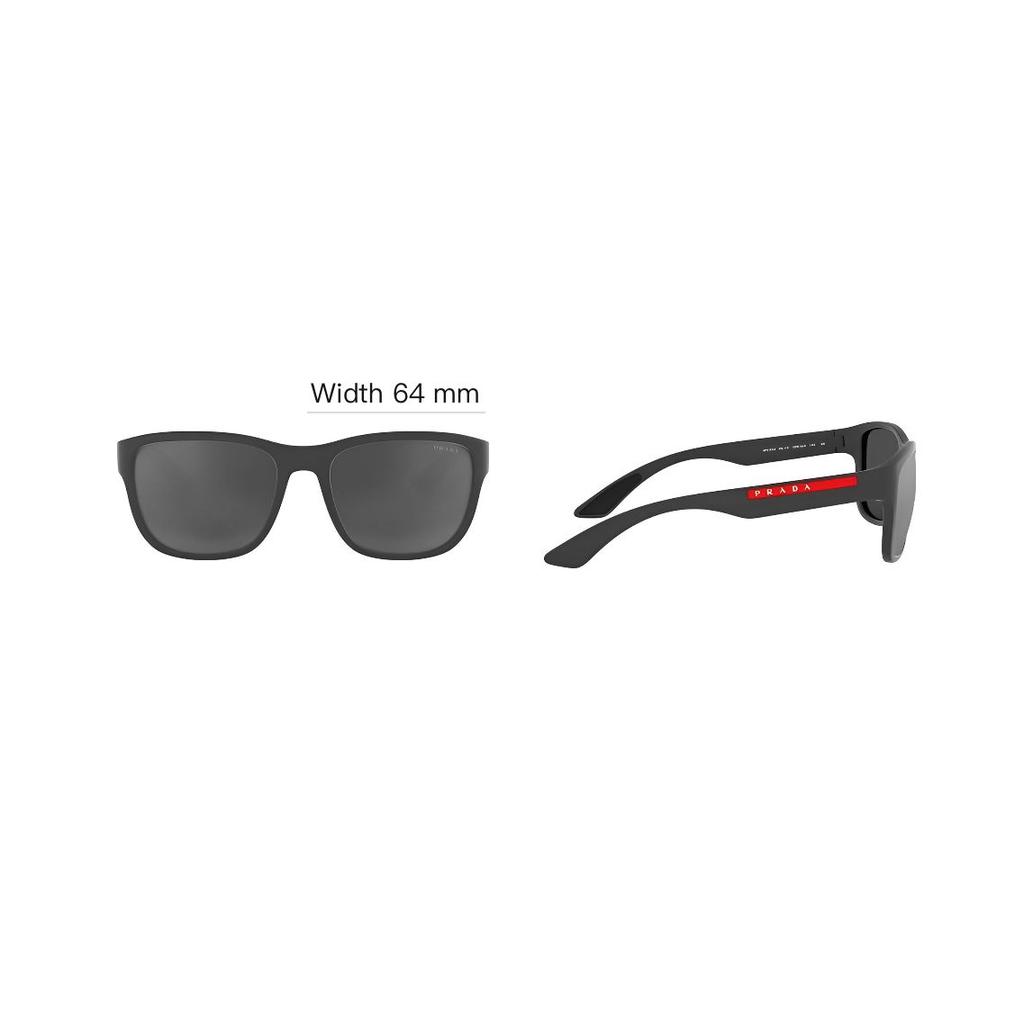 Prada Lightweight Irregular Shape Sunglasses Men sunglasses Black Gray PS01USUFK5L0